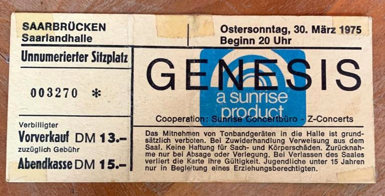 Klick zum Vergrößern Genesis 1975