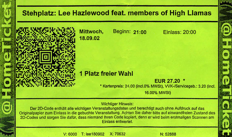 Klick zum Vergrößern Lee Hazlewood 2002